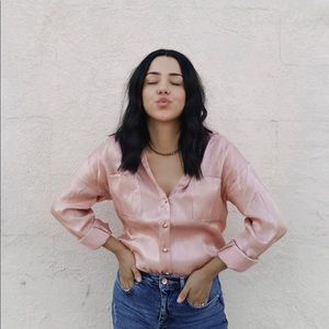 Nasty Gal pink button up